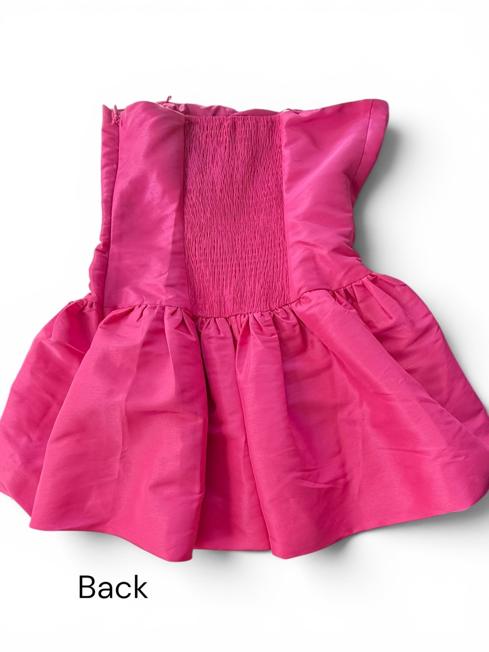 Sugarlips Women Strapless Mini Dress Hot Pink Bubble Skirt Smocked Back M NWT - Picture 10 of 12